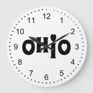 Ohio Hearts Large Clock