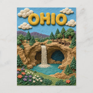 Ohio Hocking Hills Modern KLAYKOO Postcard