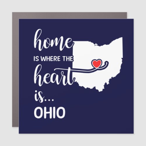 Ohio home is where the heart is car magnet