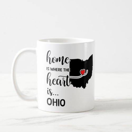 Ohio home is where the heart is coffee mug