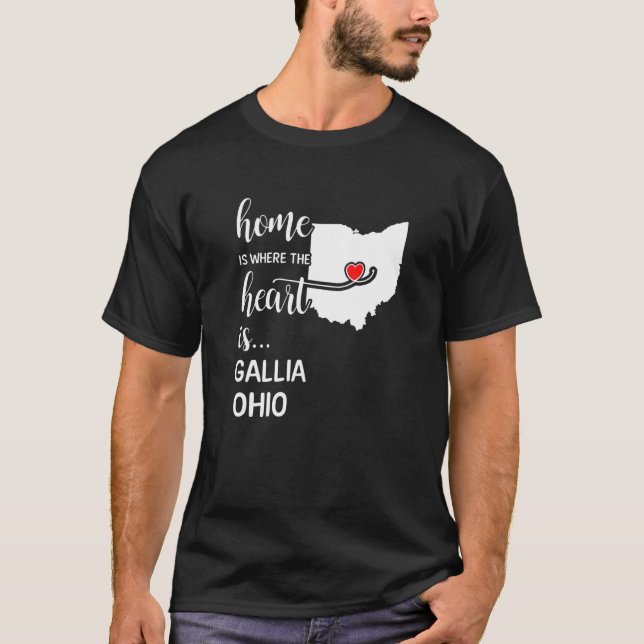 Ohio Home Is Where The Heart Is Gallia County T-Shirt (Front)