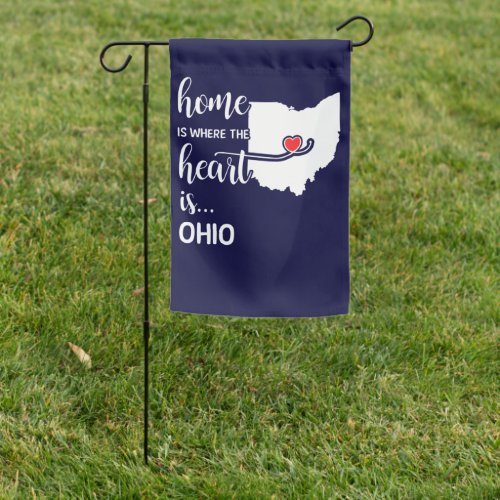 Ohio home is where the heart is garden flag