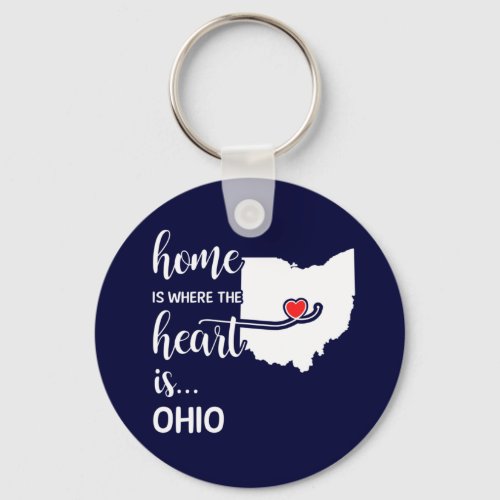 Ohio home is where the heart is keychain