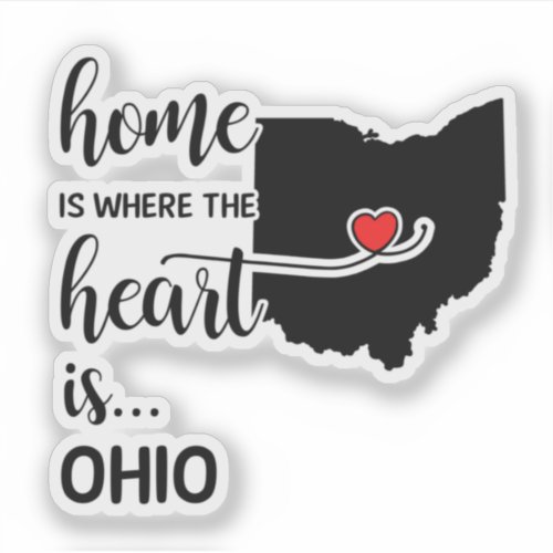 Ohio home is where the heart is sticker