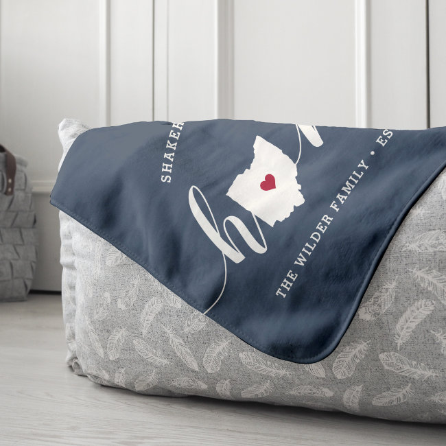 Ohio Home State Personalized Sherpa Blanket