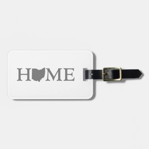 Ohio Home State Shaped Letter Buckeye Word Art Luggage Tag