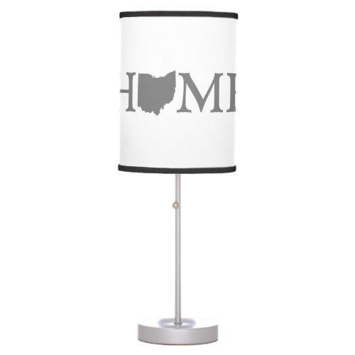 Ohio Home State Shaped Letter Ohioan Grey Buckeye Table Lamp