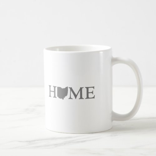 Ohio Home State Shaped Letter Word Art Grey Coffee Mug