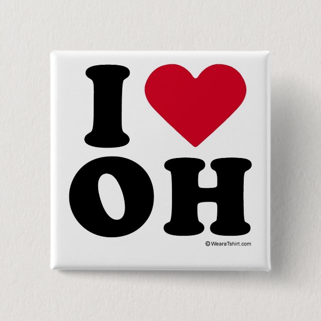 OHIO - "I LOVE OH" "I LOVE OHIO"  BUTTON (Front)