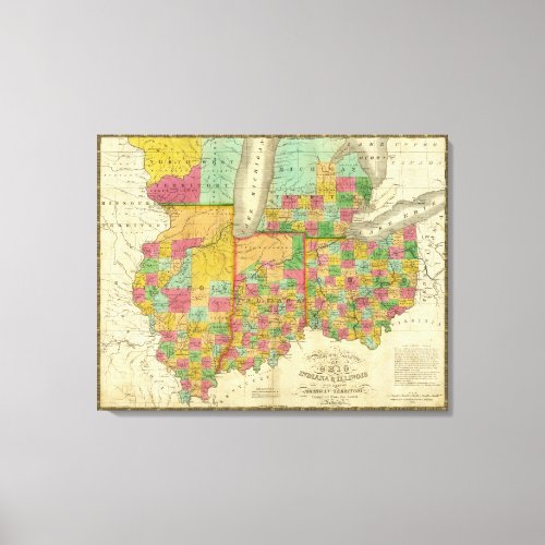 Ohio Indiana and Illinois Canvas Print