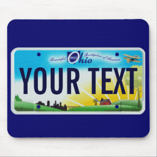 Ohio license plate mouse pad