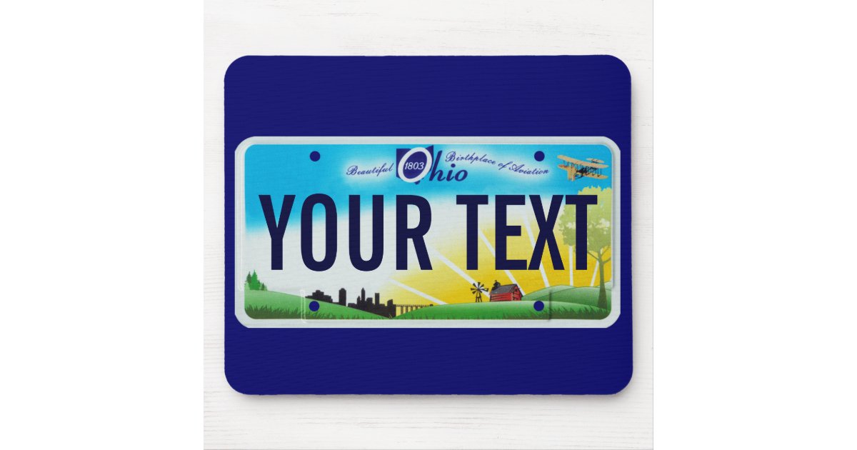 Ohio license plate mouse pad | Zazzle