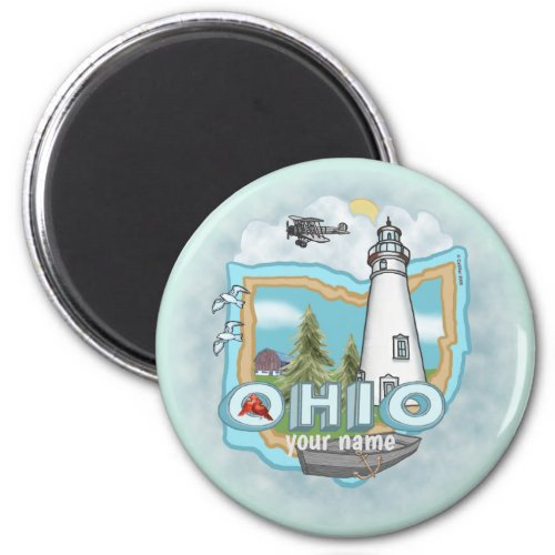 Ohio Lighthouse custom name magnet