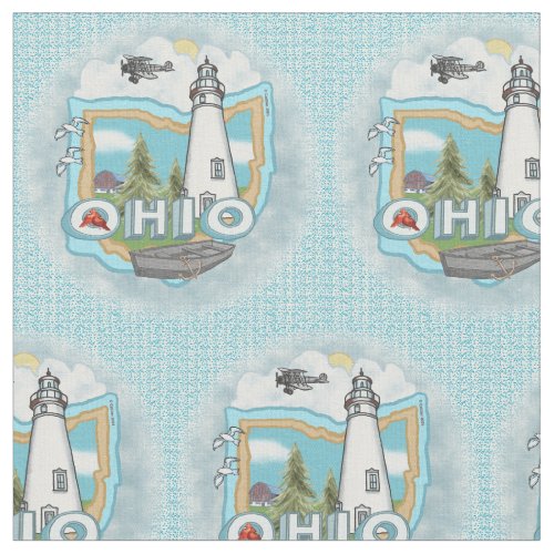 Ohio Lighthouse Fabric