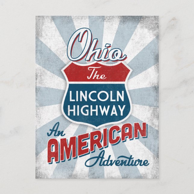 Ohio Lincoln Highway Vintage America Postcard (Front)
