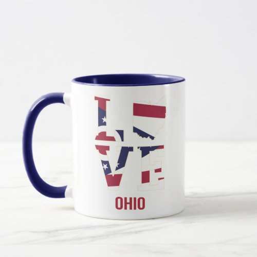 Ohio Love State Flag USA Mug