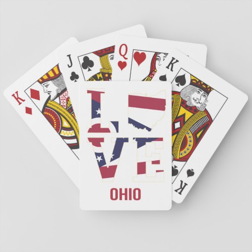 Ohio Love State Flag USA Poker Cards