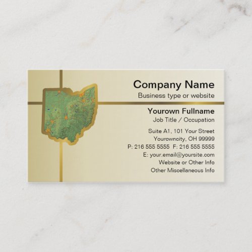 Ohio Map Business Card