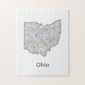 Ohio Map Jigsaw Puzzle by ZYDDesign at Zazzle