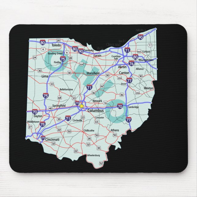 Ohio Map Mousepad (Front)