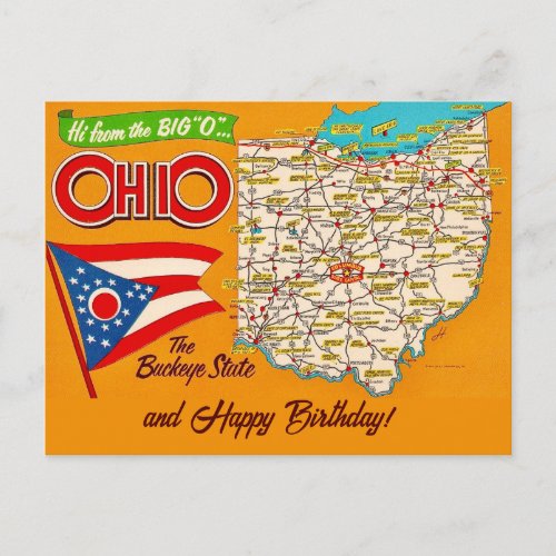 Ohio Map Occasions Postcard