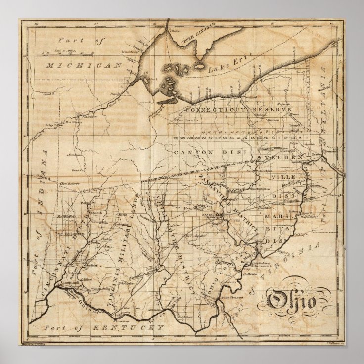 Ohio Map Poster | Zazzle