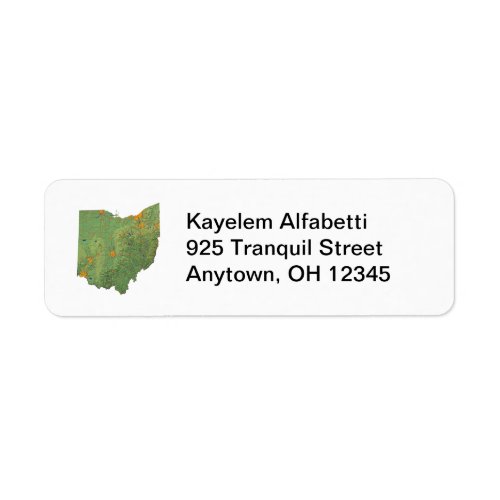 Ohio Map Return Address Label