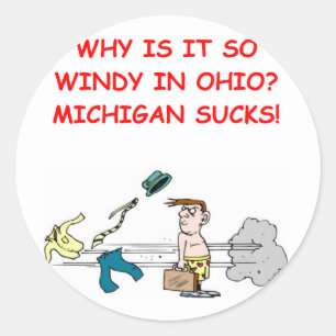 ohio michigan joke classic round sticker
