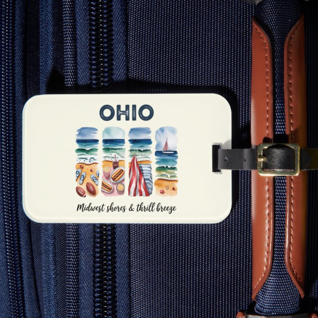Ohio - Midwest Shores & Thrill Breeze Luggage Tag (Front Insitu 4)