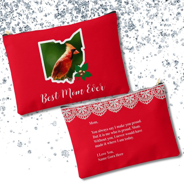 Ohio Mom Cardinal Custom Mother's Day Toiletry Bag (Creator Uploaded)