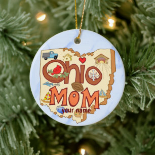 Ohio Mom Ceramic Ornament