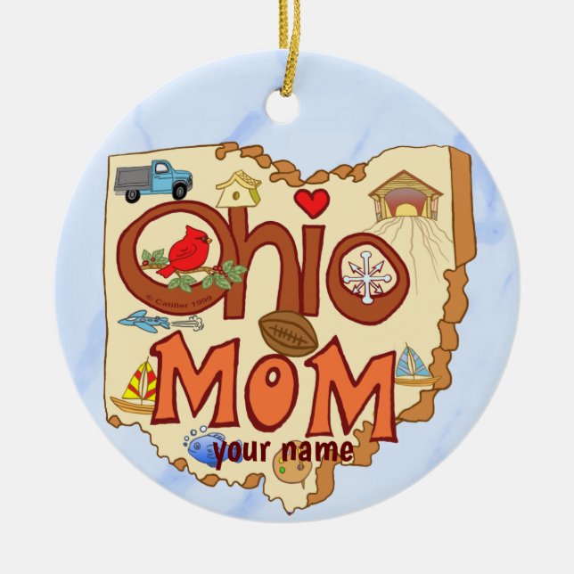 Ohio Mom  Ceramic Ornament (Front)