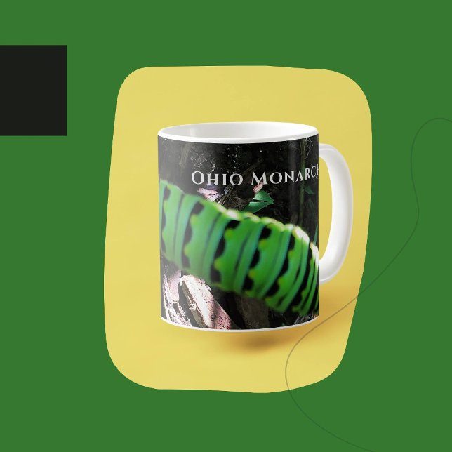 Ohio Monarch Caterpillar Coffee Mug (Monarch butterfly caterpillar photo on mug)