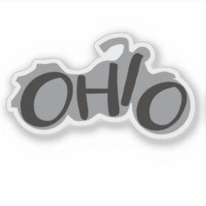 Ohio Motorcycle biker design with state name Sticker