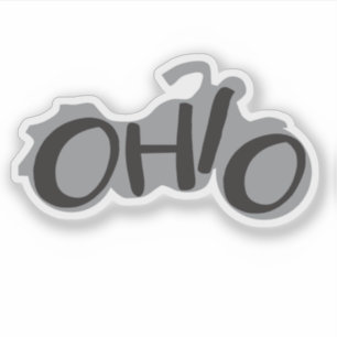 Ohio Motorcycle biker design with state name Sticker