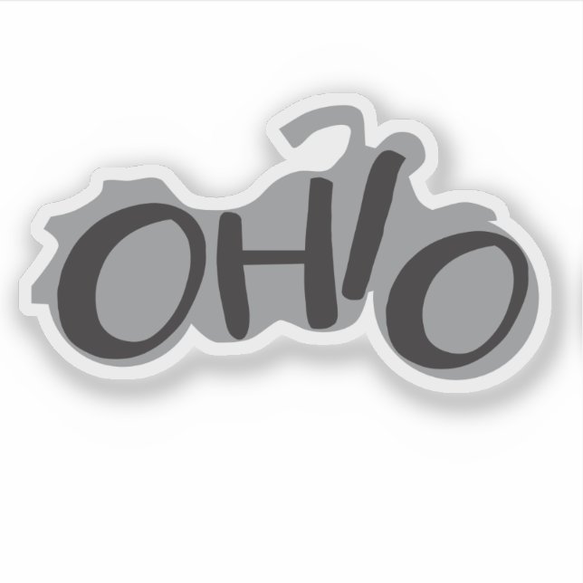 Ohio Motorcycle biker design with state name Sticker (Front)