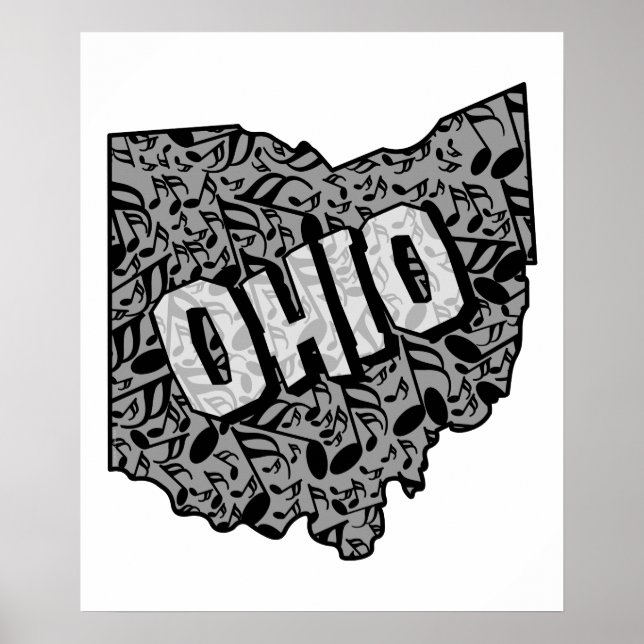 Ohio Music Notes Poster (Front)