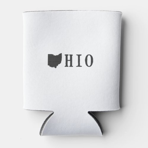 Ohio Name with State Shaped Letter Can Cooler