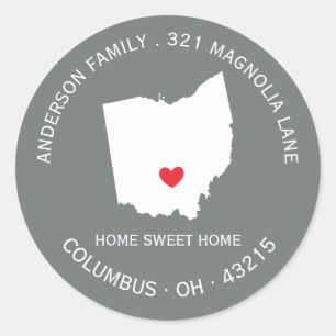 OHIO   New Home Address Label Sticker
