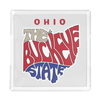 Ohio Nickname Word Art Acrylic Tray