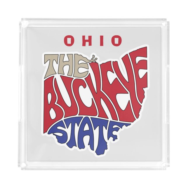 Ohio Nickname Word Art Acrylic Tray (Front)