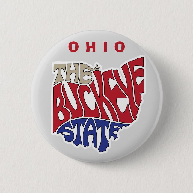 Ohio Nickname Word Art  Button (Front)