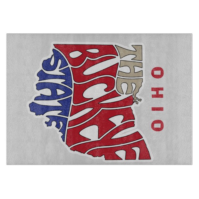 Ohio Nickname Word Art Cutting Board (Front)
