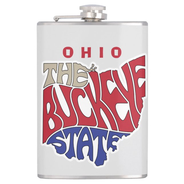 Ohio Nickname Word Art Flask (Front)
