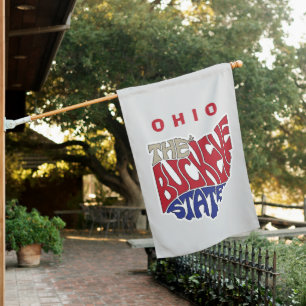 Ohio Nickname Word Art House Flag