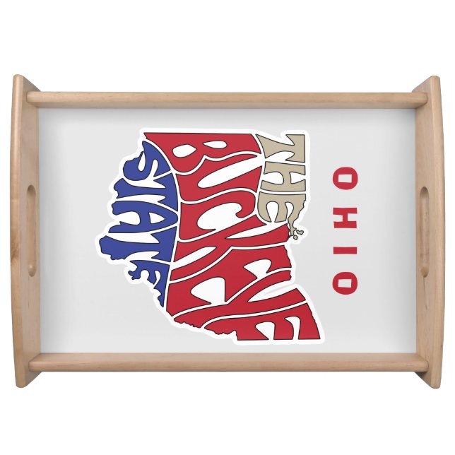Ohio Nickname Word Art Serving Tray (Front)