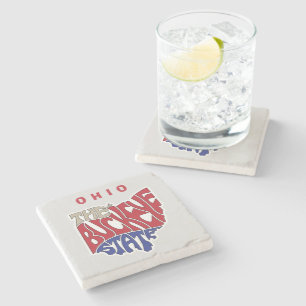 Ohio Nickname Word Art Stone Coaster