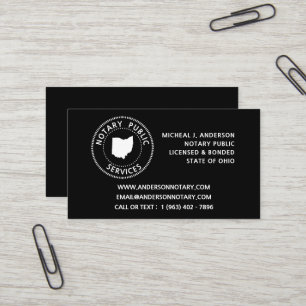 Ohio Notary Public Services Business Card