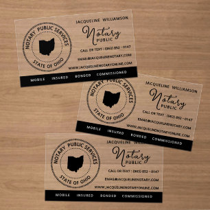 Ohio Notary Public Services Clear Business Cards