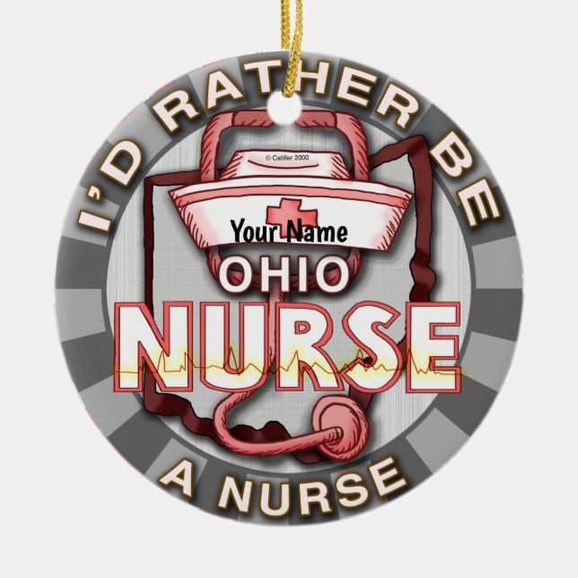 Ohio nurse  ceramic ornament (Front)